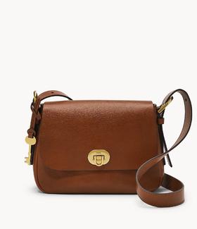 Fossil 化石Harper小号马鞍包 复古牛皮 棕色&黑色特价￥850直邮到手