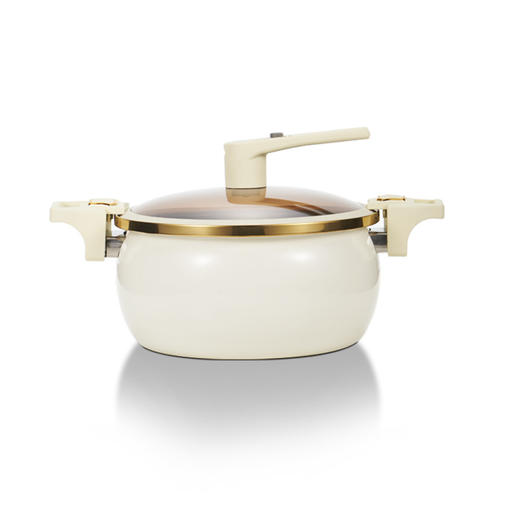 「三色可选！搪瓷珐琅汤锅」新品家用搪瓷煮锅不粘锅  韩式双耳压力煲汤炖肉锅珐琅微压锅汤锅厨房用品餐饮用具 商品图4