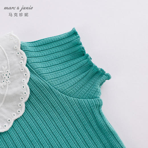 DD马克珍妮夏装新款 女童绣花娃娃领针织纯棉短袖T恤230679 商品图4