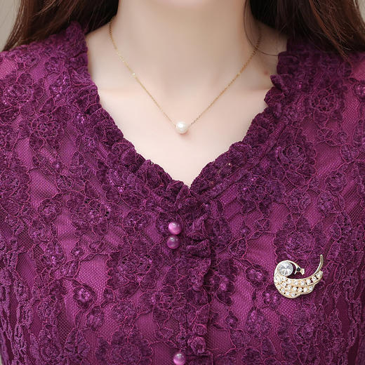 时尚蕾丝透气网纱裙，假两件连衣裙QYM-LRX-XH2306-Y 商品图3