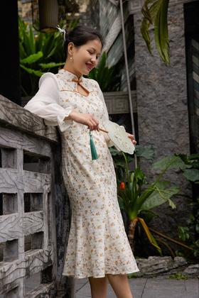 谁穿谁好看的新式式碎花旗袍