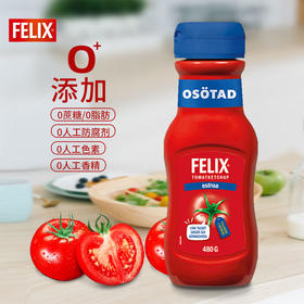 菲力斯0蔗糖番茄沙司原味480g