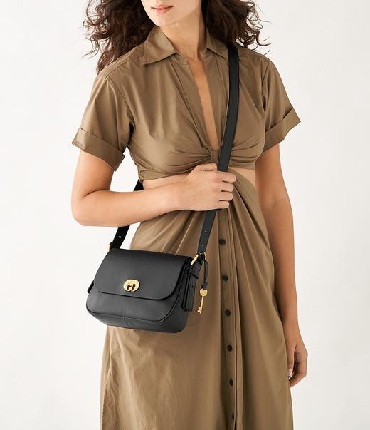 Fossil 化石Harper小号马鞍包 复古牛皮 棕色&黑色特价￥850直邮到手 商品图8