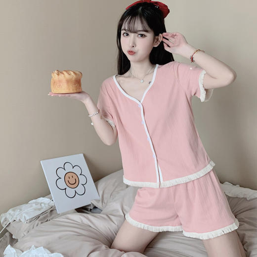 【抖音爆款公主风睡衣】舒适到像裸穿，穿上不想脱下来！睡衣女夏季短袖可爱棉质家居服高质感款式新款可外穿大码套装女 商品图2