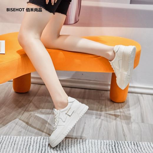 2023年春季厚底舒适百搭板鞋运动休闲高级感增高软底小白鞋 商品图4