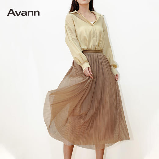 Avann法式珠贝网纱裙 商品图1