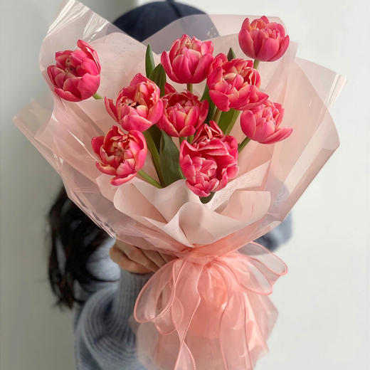 《草莓松饼》粉色郁金香花束 商品图4