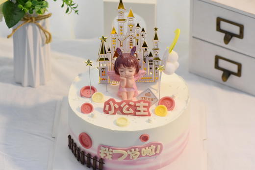 【小公主蛋糕】动物奶油，鲜鲜水果+牛奶布丁，原味蛋糕胚；每个小女孩儿，都是小公主~ 商品图0