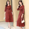 V领韩版气质优雅知性真丝连衣裙ASE-1040 商品缩略图1
