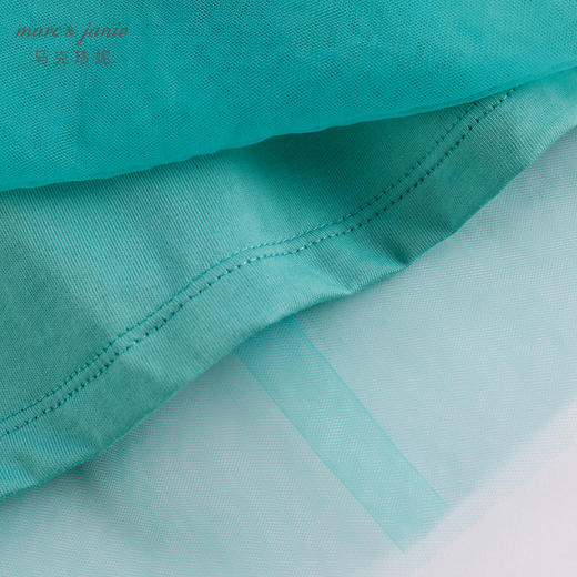 马克珍妮夏装新款 女童娃娃领针织纯棉网纱连衣裙230680 商品图4