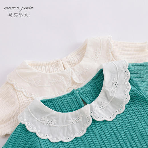 DD马克珍妮夏装新款 女童绣花娃娃领针织纯棉短袖T恤230679 商品图3