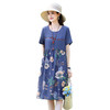 HRFS-WX62119拼接新款连衣裙2023年洋气印花时尚宽松休闲短袖连衣裙 商品缩略图4