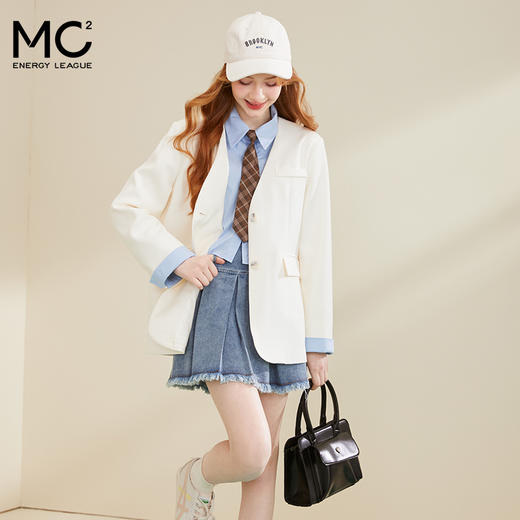 女装假两件翻领撞色西装外套-82301X3212003 商品图1