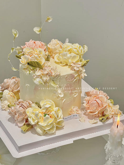 【春日午后】奶油霜裱花｜自然系韩式裱花（默认火芒夹心） 商品图0