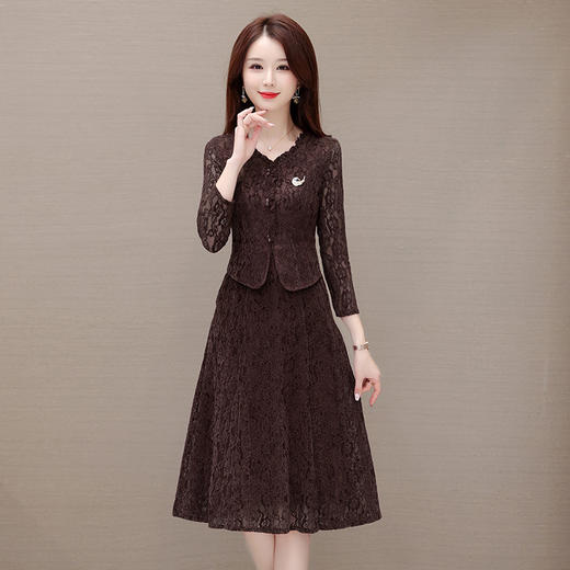 时尚蕾丝透气网纱裙，假两件连衣裙QYM-LRX-XH2306-Y 商品图1