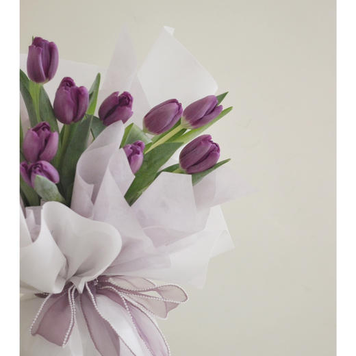 《葡萄紫》-10枝紫色郁金香花束 商品图1