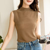 （2件装）气质半高领网纱打底衫，纯色无袖上衣SG-X3C0001 商品缩略图2