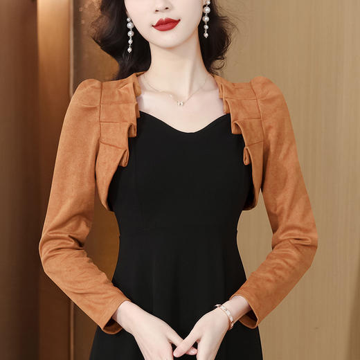 新款鹿皮绒旗袍外搭，复古百搭坎肩开衫KQL-2313 商品图2