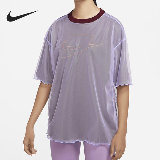 Nike/耐克女子网纱两层透气休闲运动短袖T恤 DD4530-580 商品图1