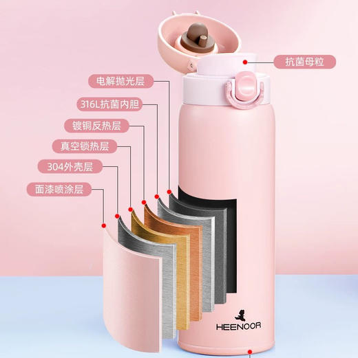 希诺抗菌真空杯O-3099 商品图5