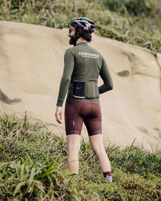 EdW超轻(男)抓绒长袖车衣-橄榄绿Jersey 商品图3