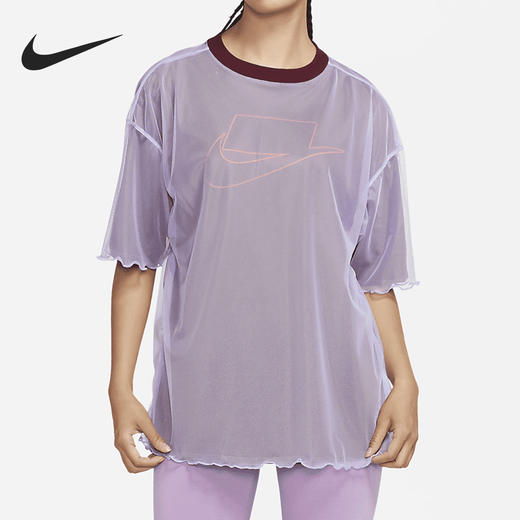 Nike/耐克女子网纱两层透气休闲运动短袖T恤 DD4530-580 商品图0