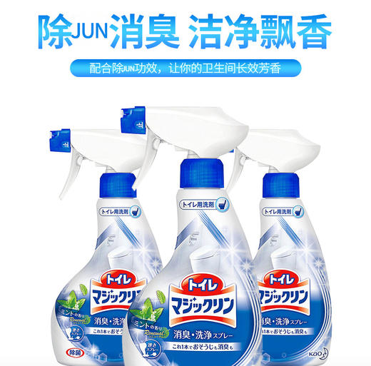 WHBX【中欧班列精选
】日本花王浴室清洗剂 原装进口卫生间厕所马桶坐便清洁除臭消毒洁厕灵喷剂喷雾 380ml/瓶 商品图1