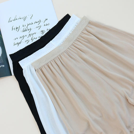 TG-TG01S138真丝打底裙裤女宽松透气桑蚕丝木耳边放走光裤 商品图3
