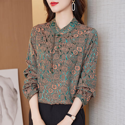 KQL 422H2158提花上衣仿真丝衬衣 商品图2