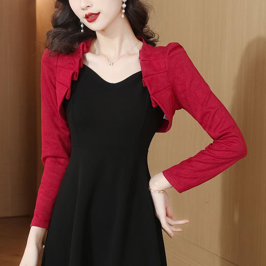 新款鹿皮绒旗袍外搭，复古百搭坎肩开衫KQL-2313 商品图1