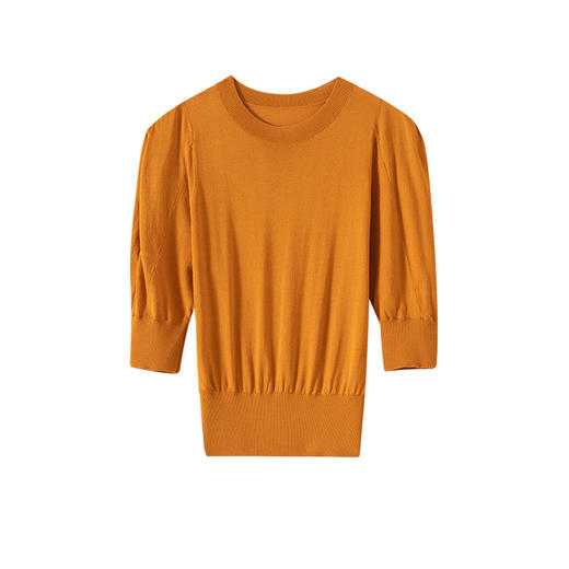 圆领冰丝半袖打底衫，春夏新款内搭短款针织衫通勤显瘦上衣CC-AB7129 商品图4