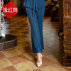 逸红颜语梦2025春季新款休闲裤摩洛哥蓝时尚都市休闲裤垂感显瘦【视频号】 商品缩略图3