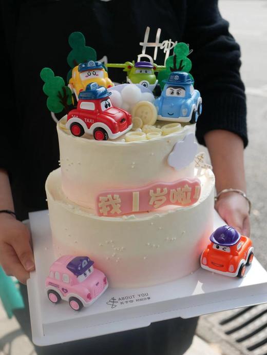 双层小汽车周岁一鲜奶动物奶油蛋糕 商品图0