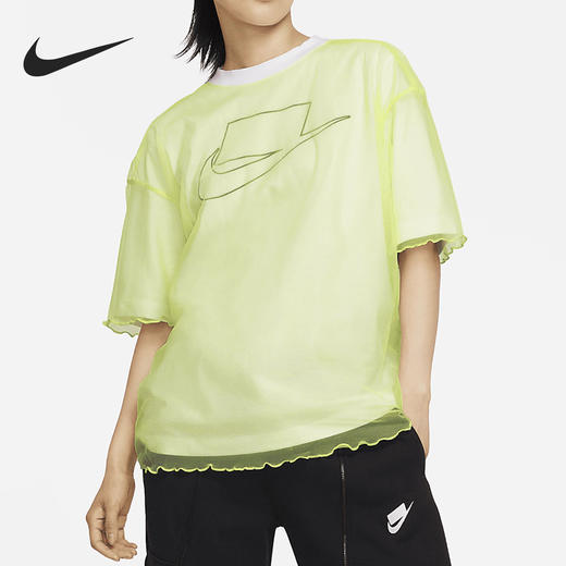 Nike/耐克女子网纱两层透气休闲运动短袖T恤 DD4530-736 商品图0