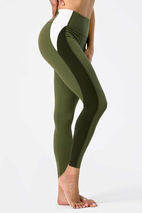 多色拼接运动紧身裤