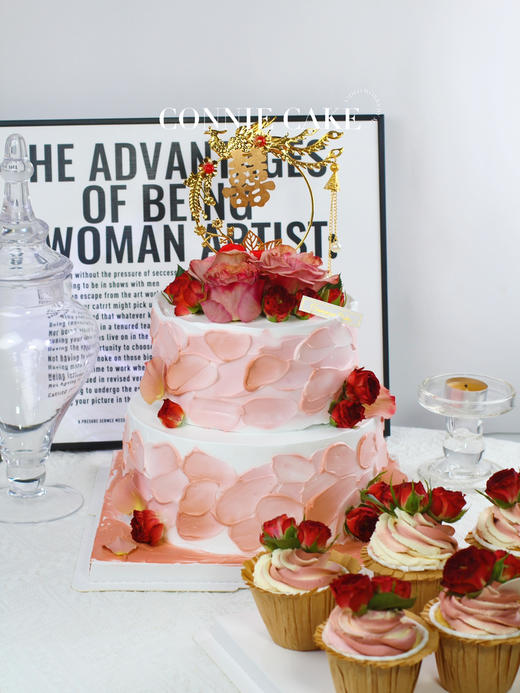 【1423】中式粉色订婚蛋糕 商品图1