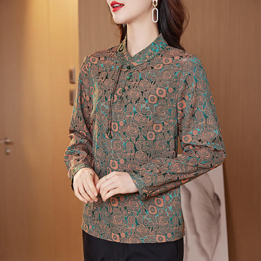 KQL 422H2158提花上衣仿真丝衬衣 商品图4
