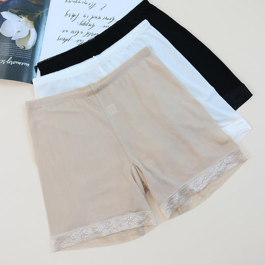 TG-TG01S139真丝三分打底裤女 中腰桑蚕丝裤加档内裤微弹宽松 商品图3