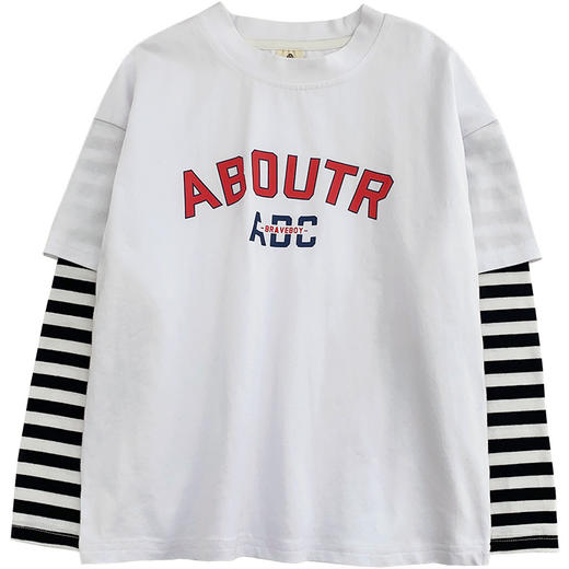 男童长袖t恤春秋2023新款儿童春装韩版童装大童假两件上衣洋气潮 商品图4