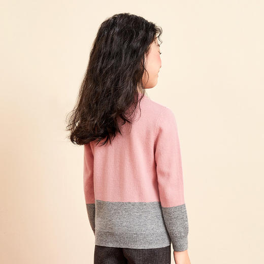 mettekids女童羊绒衫春秋季中大童打底衫针织衫儿童圆领洋气毛衣 商品图3