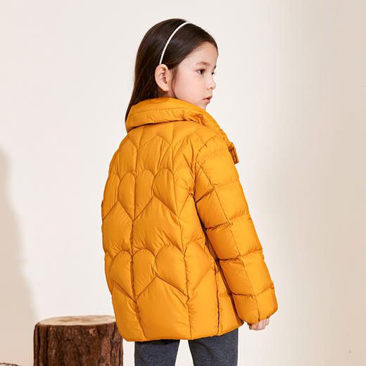 mettekids儿童羽绒服加厚保暖女童中大童洋气冬季白鹅绒短款外套 商品图3