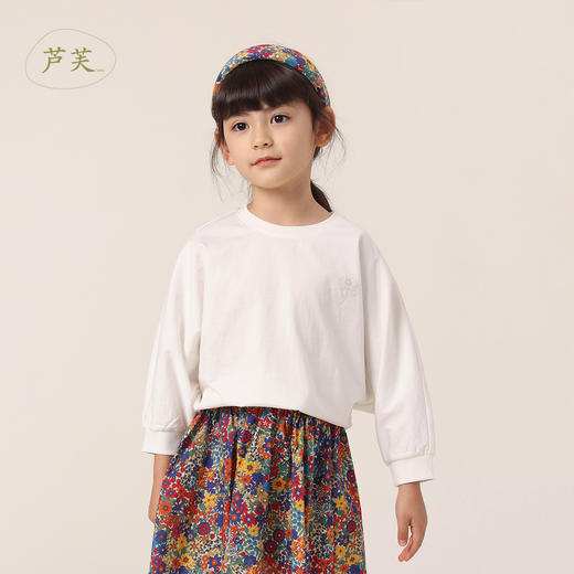【马克珍妮 芦芙】春装新款 女童印花蝙蝠袖纯棉T恤230353 商品图0