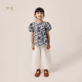 【马克珍妮 芦芙】春夏新款 女童太阳花泡泡袖纯棉小衫230211