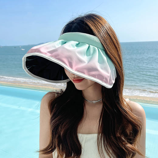 【sunnyuvcut】加宽加大黑胶渐变防晒贝壳帽 AJMZ4423 商品图7