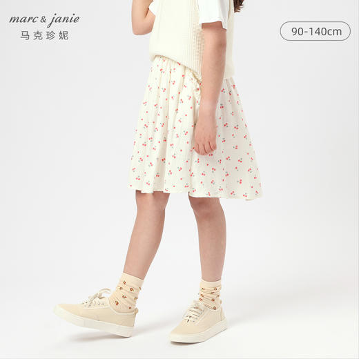 马克珍妮春夏装新款 女童田园风樱桃满印半身裙230208 商品图0