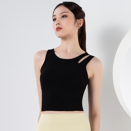 【限时秒】YOGACODE【火树银花系列】镂空肩带速干带胸垫瑜伽背心YCDS450 商品图8