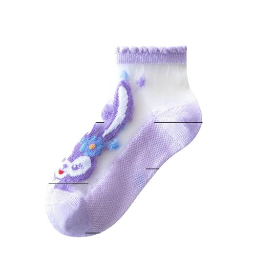 【5双装 透气网眼 让小脚丫畅快呼吸】夏季超薄款卡丝女童袜子可爱透气水晶丝冰丝公主袜中棉袜大童学生 商品图4
