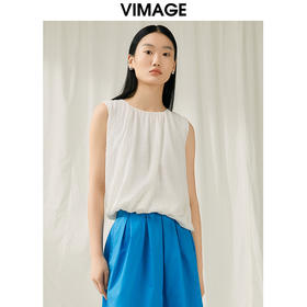 VIMAGE纬漫纪夏季新款时尚气质舒适显瘦无袖小上衣V1913516