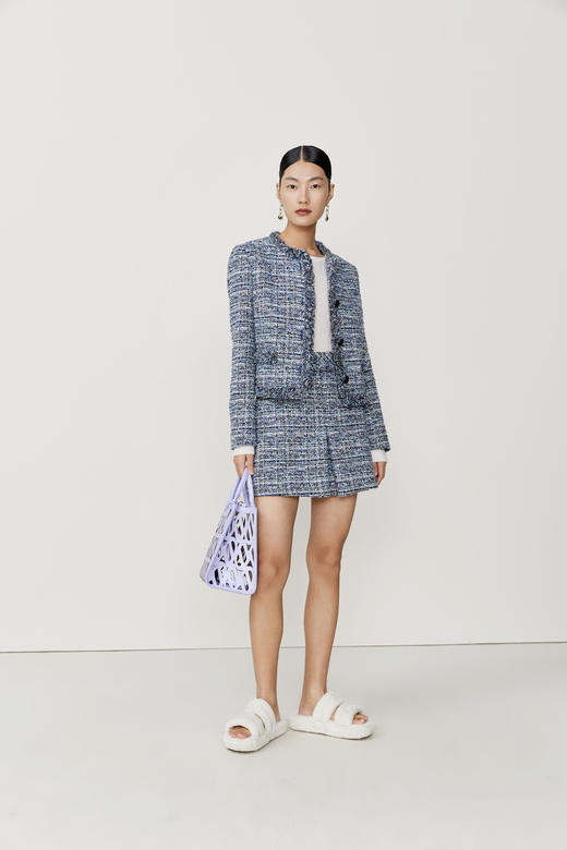 玛丝菲尔 小香风蓝色优雅半身裙A1CX12032 商品图2