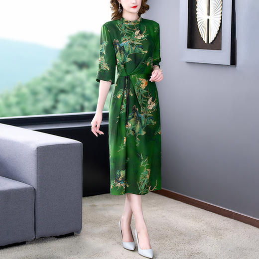 优雅复古遮肉收腰显瘦连衣裙AHM-ddfs8867 商品图1